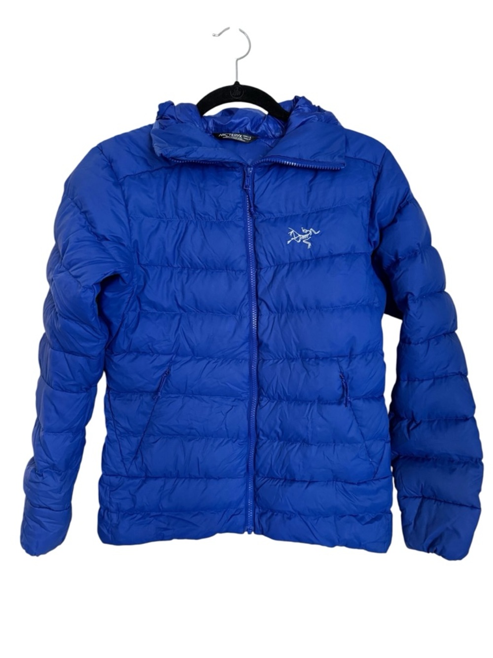 Arc'teryx Thorium Women's Goose Down Hooded Puffer Jacket Sz Small Royal Blue